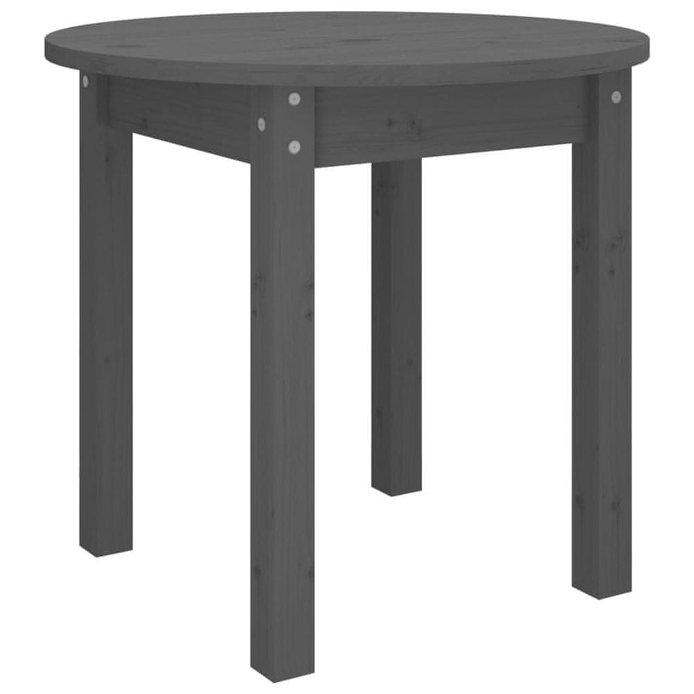 Vidaxl Konferenčný stolík sivý Ø 45x40 cm borovicový masív